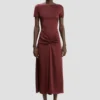 Vestido midi Blaire en rojo cinabrio