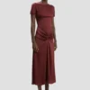 Vestido midi Blaire en rojo cinabrio