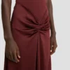 Vestido midi Blaire en rojo cinabrio