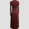 Vestido midi Blaire en rojo cinabrio