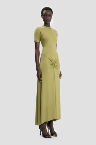 Vestido midi Blaire en verde jilguero