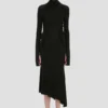 Vestido midi de cuello alto en negro