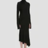 Vestido midi de cuello alto en negro