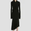 Vestido midi de cuello alto en negro