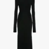 Vestido midi de cuello alto en negro