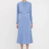 Vestido midi Dolman en azul campánula