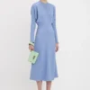 Vestido midi Dolman en azul campánula