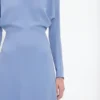 Vestido midi Dolman en azul campánula