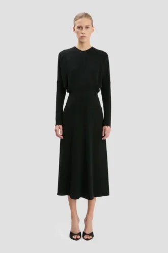 Vestido midi Dolman en negro