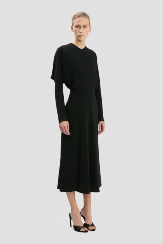 Vestido midi Dolman en negro