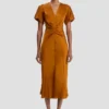 Vestido midi Eve en color bronce