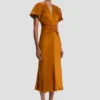 Vestido midi Eve en color bronce