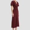 Vestido midi Eve en color burdeos