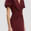 Vestido midi Eve en color burdeos