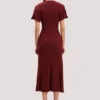 Vestido midi Eve en color burdeos