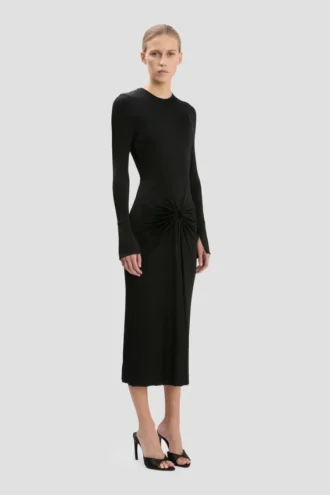 Vestido midi Frances en negro