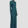 Vestido midi Frances en verde azulado oscuro