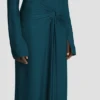 Vestido midi Frances en verde azulado oscuro