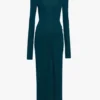 Vestido midi Frances en verde azulado oscuro