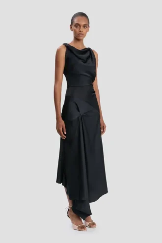 vestido midi Posy en azul marino