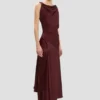 Vestido midi Posy en color burdeos Vestido midi Posy en color burdeos