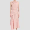 Vestido midi Posy en rosa empolvado