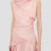 Vestido midi Posy en rosa empolvado
