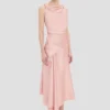 Vestido midi Posy en rosa empolvado