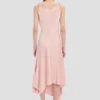 Vestido midi Posy en rosa empolvado