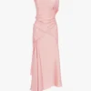Vestido midi Posy en rosa empolvado