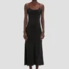 Vestido midi tipo camisola en negro Vestido midi tipo camisola en negro