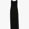Vestido midi tipo camisola en negro Vestido midi tipo camisola en negro