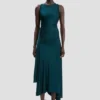 Vestido Twist en verde azulado oscuro