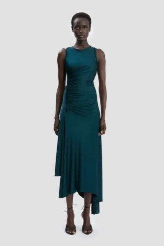 Vestido Twist en verde azulado oscuro