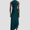 Vestido Twist en verde azulado oscuro
