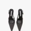 Zapatos de tacón de aguja con talón abierto The Victoria 100 en malla negra Zapatos de tacón de aguja con talón abierto The Victoria 100 en malla negra